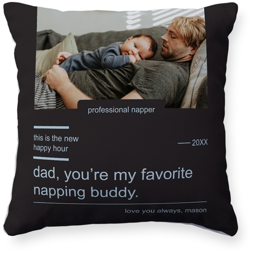 Memory Card Pillow, Woven, White, 16x16, Double Sided, Gray, charcoal