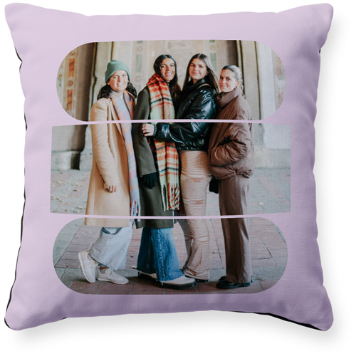 Connected Frames Pillow, Woven, Black, 16x16, Single Sided, Purple, pansy