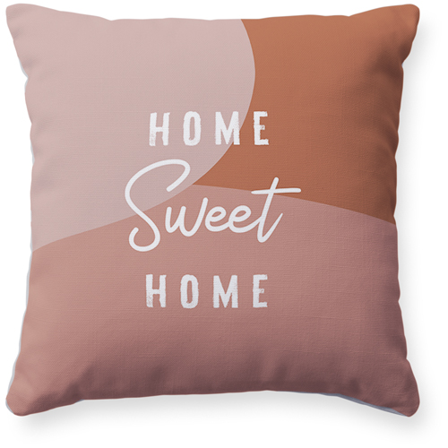 Home Sweet Abstract Pillow, Woven, White, 16x16, Double Sided, Multicolor