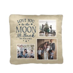 to the moon and back script pillow