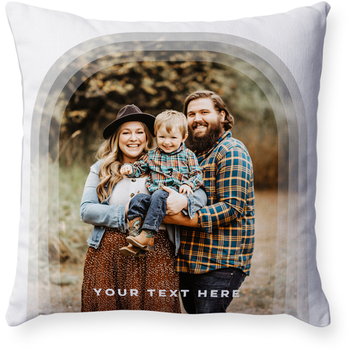 Beveled Arch Pillow, Woven, White, 18x18, Double Sided, White, white