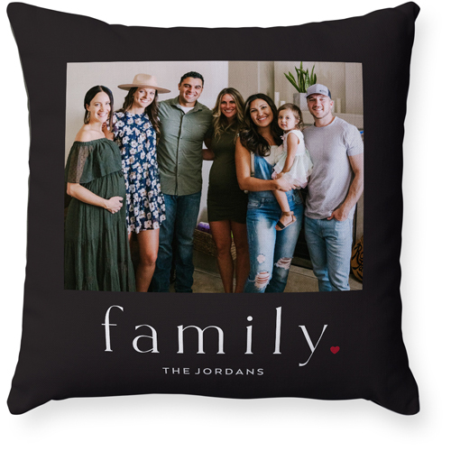 Modern Serif Family Pillow, Woven, Black, 18x18, Single Sided, Gray