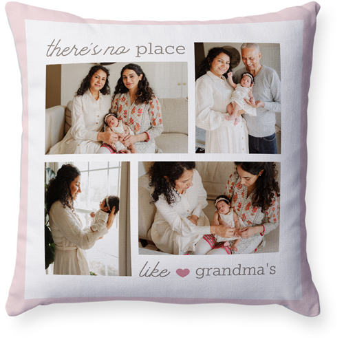 No Place Like Pillow, Woven, White, 18x18, Double Sided, Pink, blush
