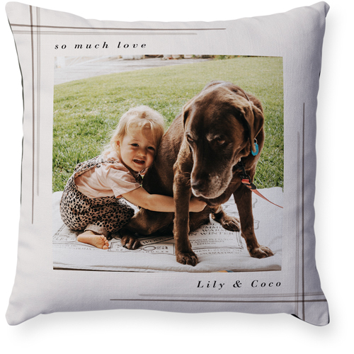 Organic Corners Pillow, Woven, Black, 18x18, Single Sided, Beige, pebble