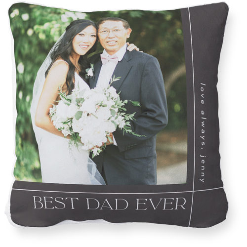 Best Dad Lines Pillow, Plush, White, 18x18, Single Sided, Gray