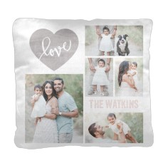 love wood collage pillow