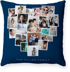 tilted heart collage pillow