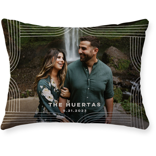 Modern Arch Border Pillow, Woven, Beige, 12x16, Single Sided, Beige, antique white