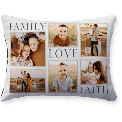 Rustic Family Sentiments Pillow, Woven, Black, 12x16, Single Sided, Beige
