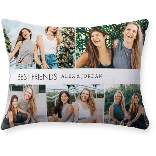Text Gallery Of Five Pillow, Woven, White, 12x16, Double Sided, Multicolor