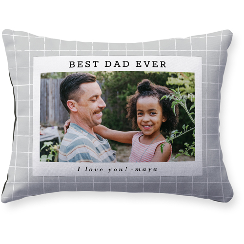 Grid Dad Frame Pillow, Woven, Black, 12x16, Single Sided, Gray, smoke