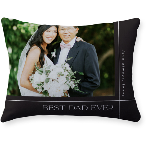 Best Dad Lines Pillow, Woven, Beige, 12x16, Single Sided, Gray, charcoal