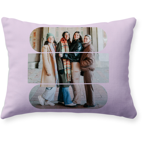 Connected Frames Pillow, Woven, White, 12x16, Double Sided, Purple, pansy