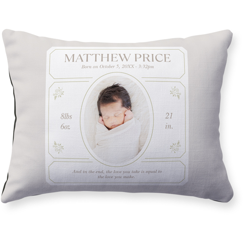 Vintage Stationery Frame Pillow, Woven, Black, 12x16, Single Sided, Brown, cafe