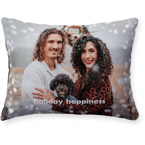 Bokeh Frame Pillow, Woven, Black, 12x16, Single Sided, White