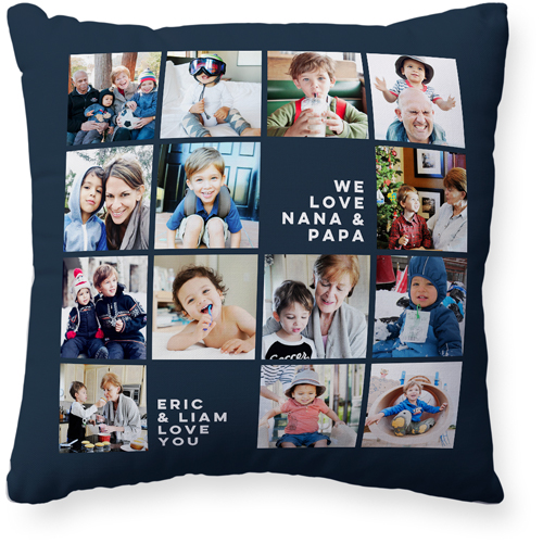 Grid Gallery of Fourteen Pillow, Woven, White, 20x20, Double Sided, Multicolor, multi