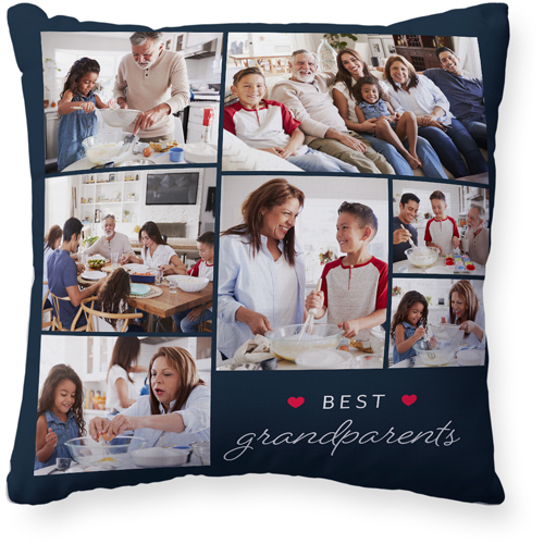 Best Grandparent Memories Pillow, Woven, White, 20x20, Double Sided, Black