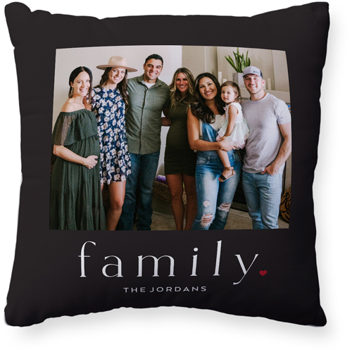Modern Serif Family Pillow, Woven, White, 20x20, Double Sided, Gray, charcoal