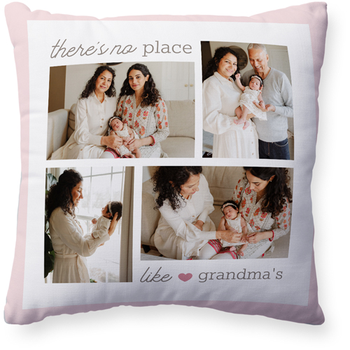 No Place Like Pillow, Woven, White, 20x20, Double Sided, Pink, blush