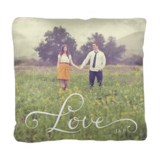 hand lettered love pillow