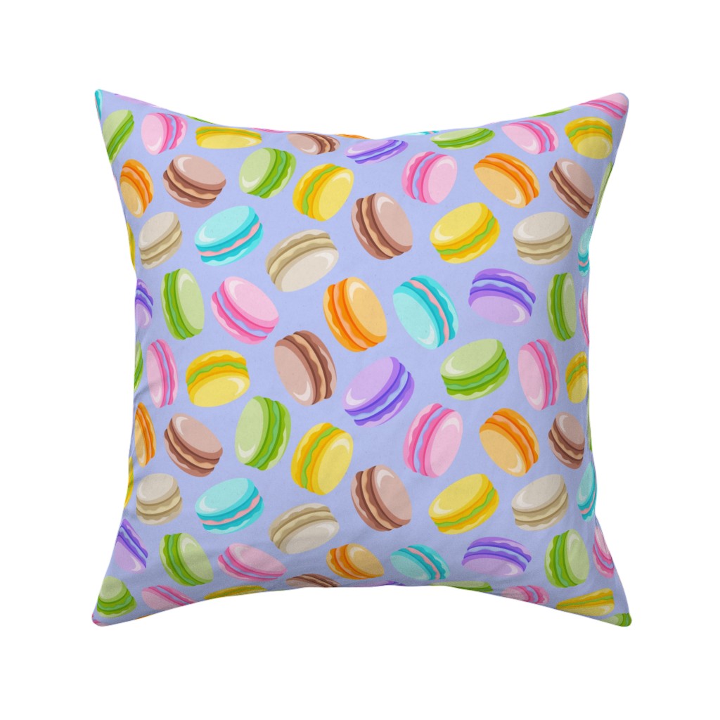 Pastel Macarons - Lavender Pillow, Woven, Beige, 16x16, Single Sided, Purple, Purple
