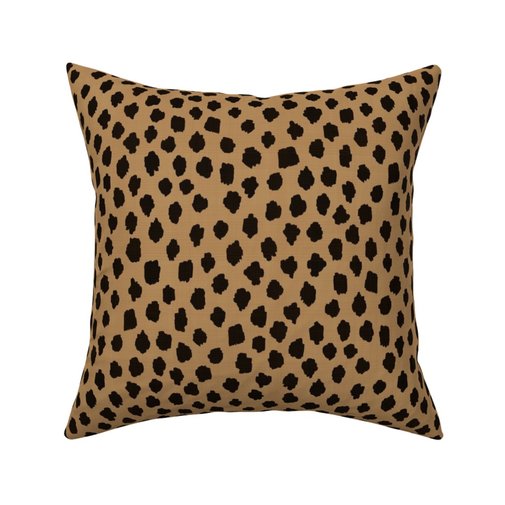 Cheetah Spots - Brown Pillow, Woven, Beige, 16x16, Single Sided, Brown