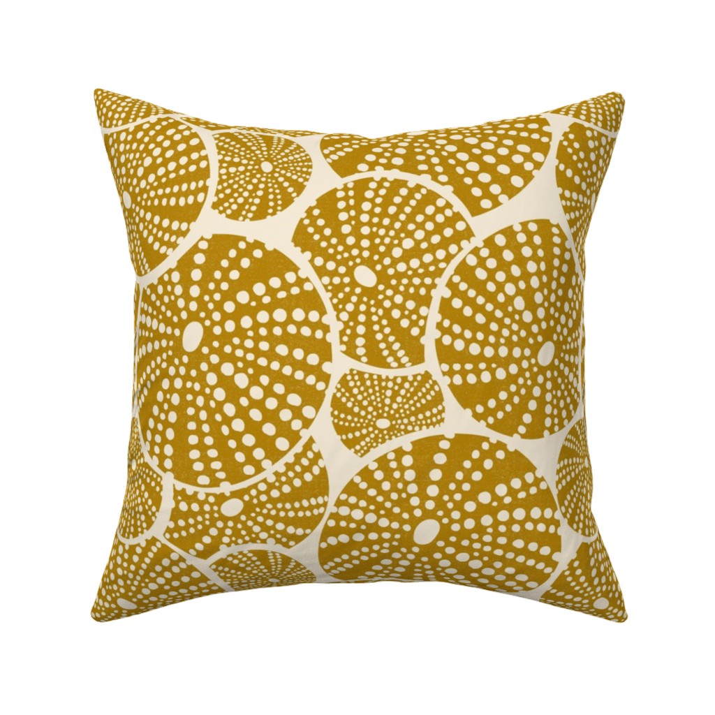 Bed of Urchins - Yellow Pillow, Woven, Beige, 16x16, Single Sided, Yellow, Classic Yellow