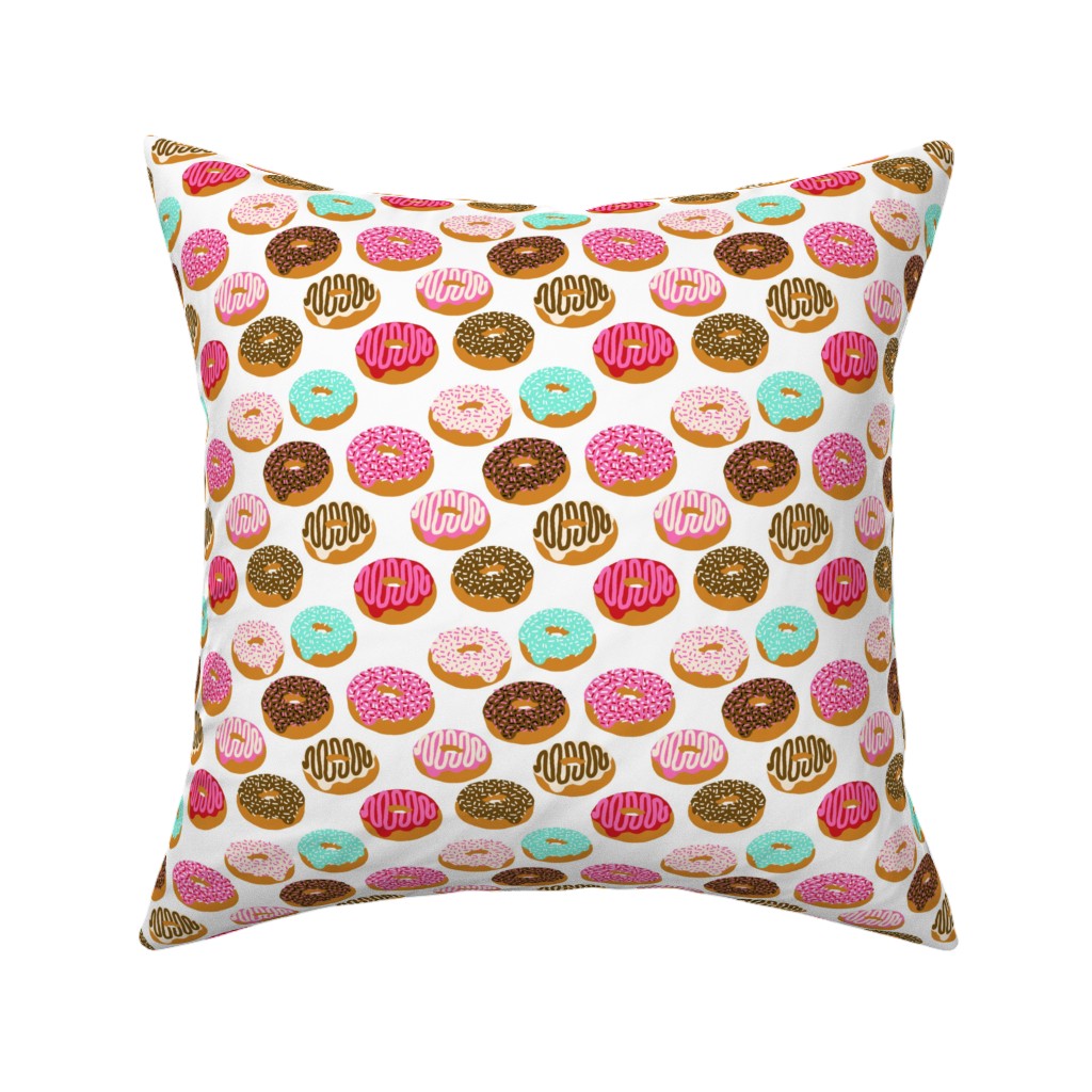 Donuts - Multicolor Pillow, Woven, Beige, 16x16, Single Sided, Multicolor