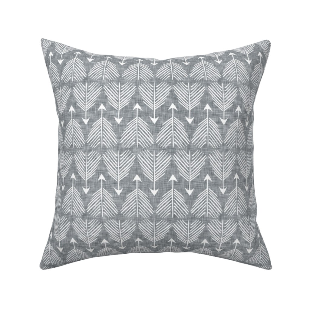 Django Arrows Pillow, Woven, Beige, 16x16, Single Sided, Gray, Silver