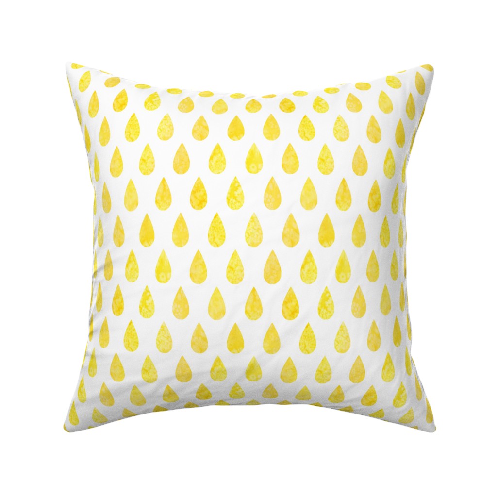 Drops Pillow, Woven, Beige, 16x16, Single Sided, Yellow, Sunshine