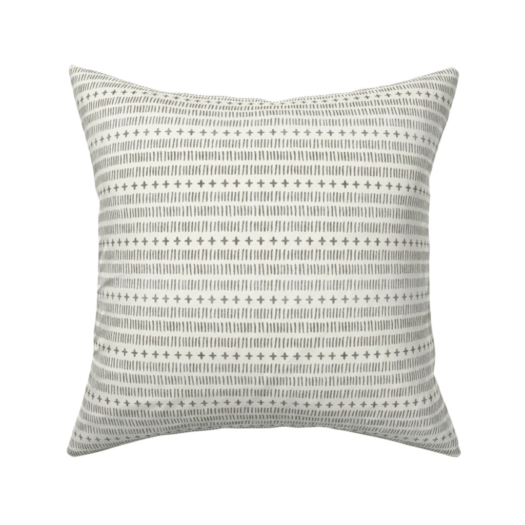 Modern Farmhouse Dash - Light Pillow, Woven, Beige, 16x16, Single Sided, Beige, Pearl