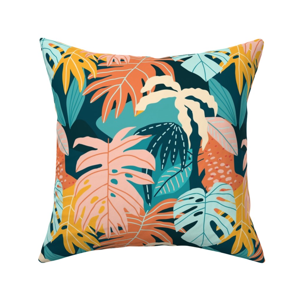 Colors of the Jungle - Multi Pillow, Woven, Beige, 16x16, Single Sided, Multicolor