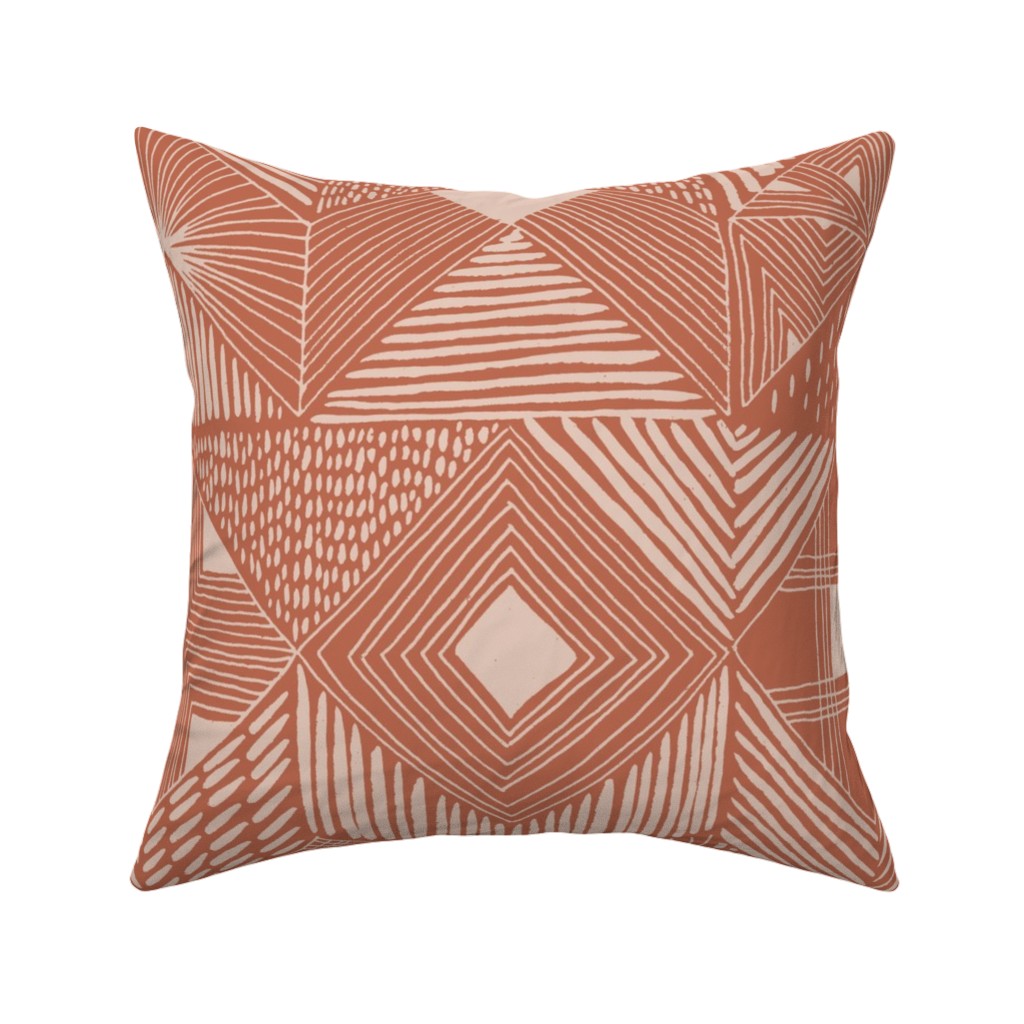 Neutral Retreat - Terracotta Pillow, Woven, Beige, 16x16, Single Sided, Pink