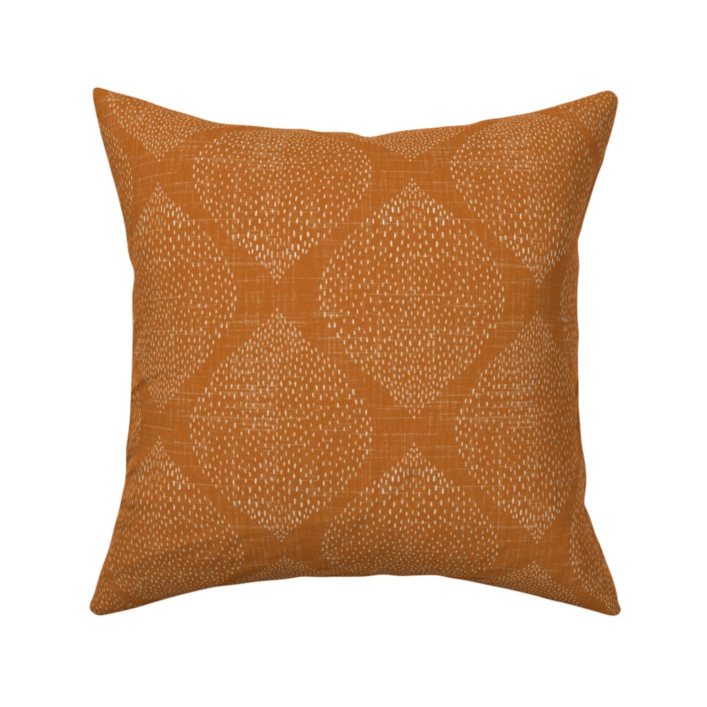Minimalist Ogee - Burnt Orange Pillow, Woven, Black, 16x16, Single Sided, Orange, Orange