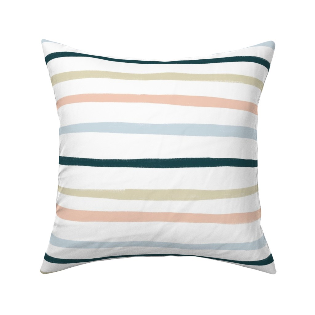 Shenanigans Horizontal Wtripes - Multi Pillow, Woven, Black, 16x16, Single Sided, Multicolor
