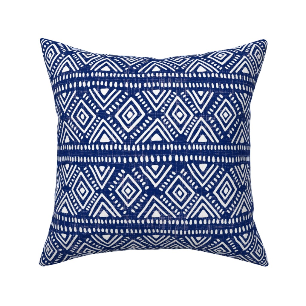 Abstract Diamonds - Navy Pillow, Woven, Black, 16x16, Single Sided, Blue, True Blue