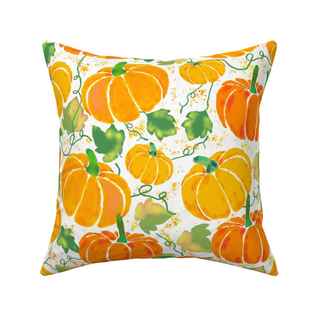Pumpkin Dance Pillow, Woven, Black, 16x16, Single Sided, Orange, Orange
