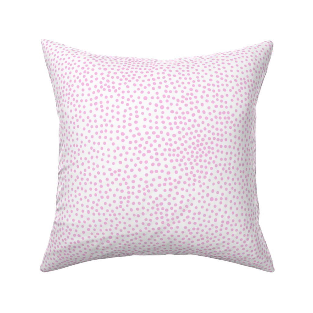 Dot - Happy Pink on White Pillow, Woven, Black, 16x16, Single Sided, Pink, Bright Pink