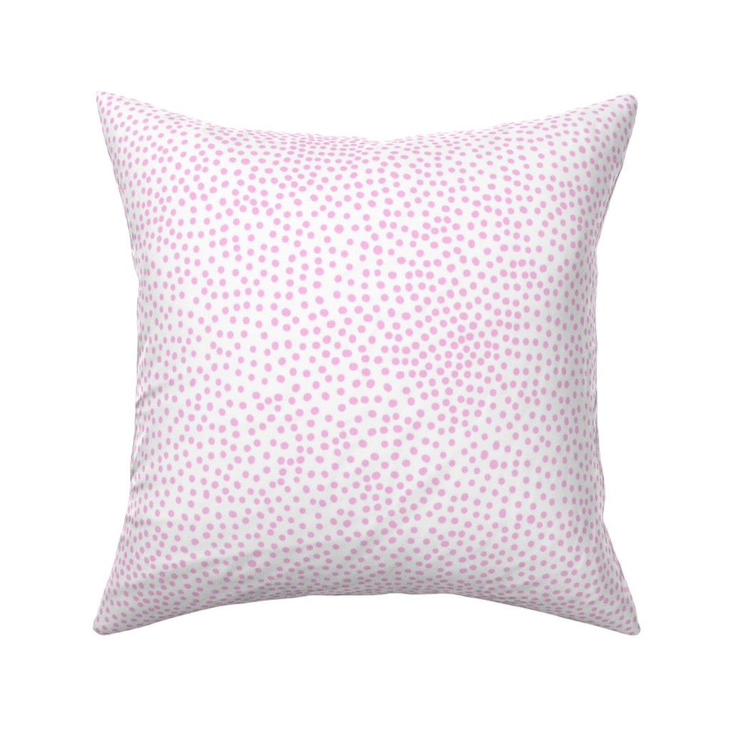 Dot - Happy Pink on White Pillow, Woven, Black, 16x16, Single Sided, Pink