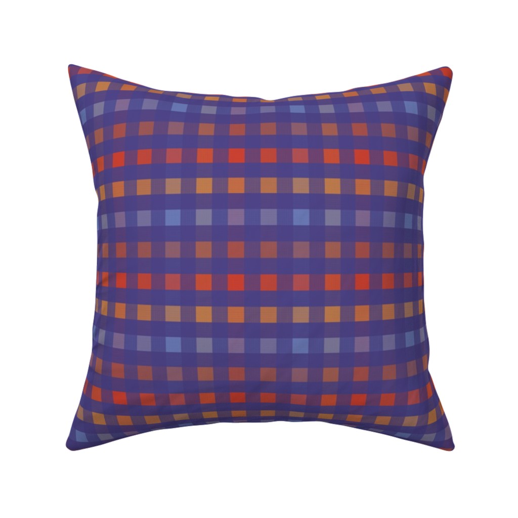 Picnic Plaid Pillow, Woven, Black, 16x16, Single Sided, Multicolor