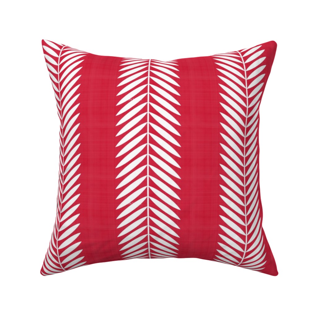 Laurel Leaf Stripe Pillow, Woven, Black, 16x16, Single Sided, Red