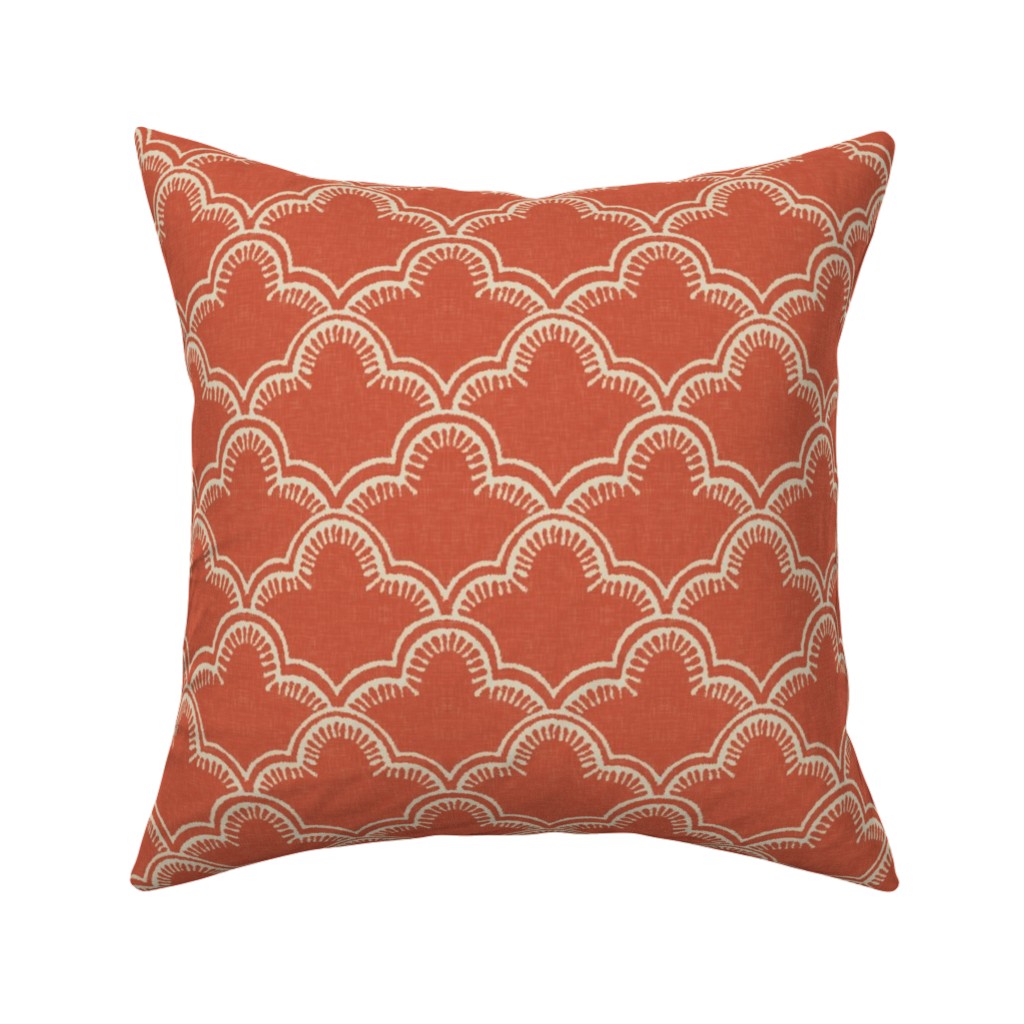 Tangier Pillow, Woven, Black, 16x16, Single Sided, Orange, Fawn