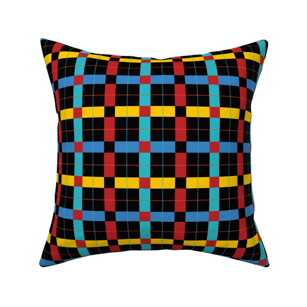 Pnw Pike Plaid - Multi Pillow, Woven, Black, 16x16, Single Sided, Multicolor