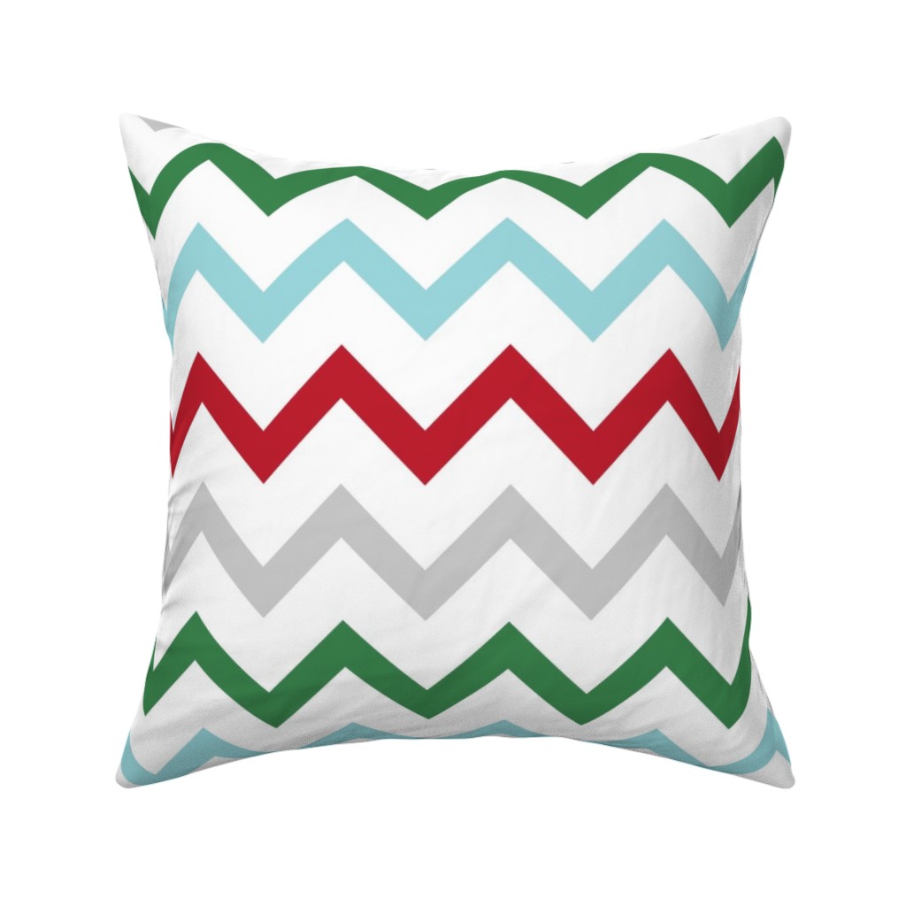 Christmas Wish Chevron - Multi Pillow, Woven, Black, 16x16, Single Sided, Multicolor