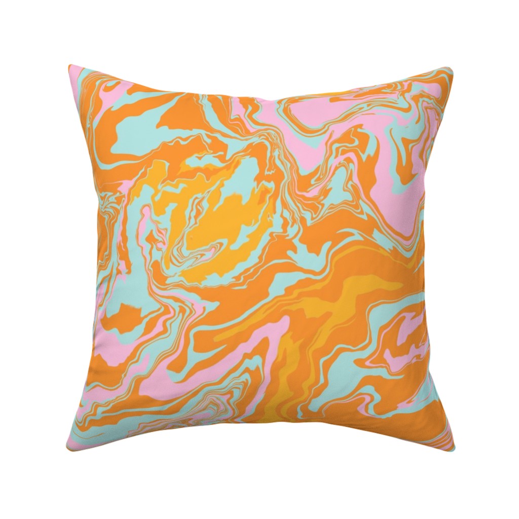 Marmor Pillow, Woven, Black, 16x16, Single Sided, Orange, Frost