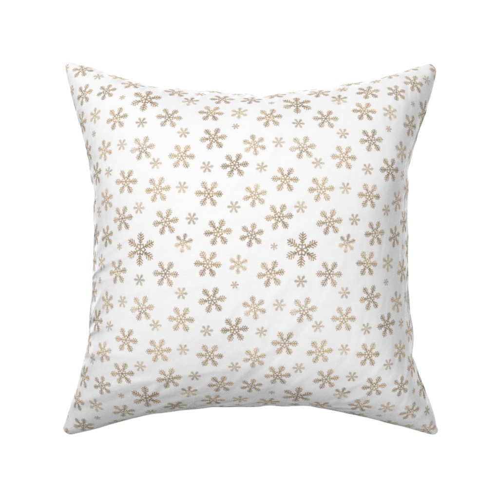 Holiday Snowflakes - Gold Pillow, Woven, Black, 16x16, Single Sided, Yellow