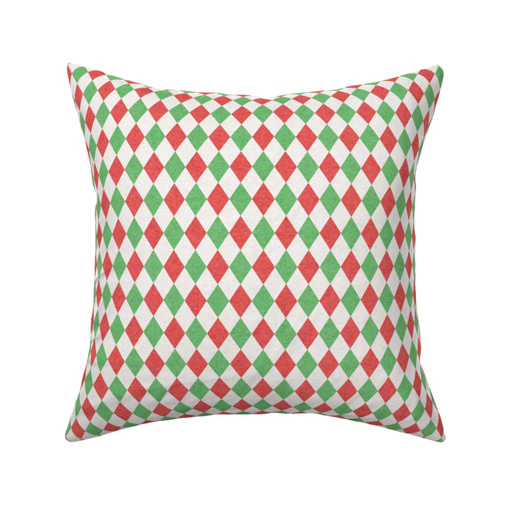Christmas Diamonds Pillow, Woven, Black, 16x16, Single Sided, Multicolor