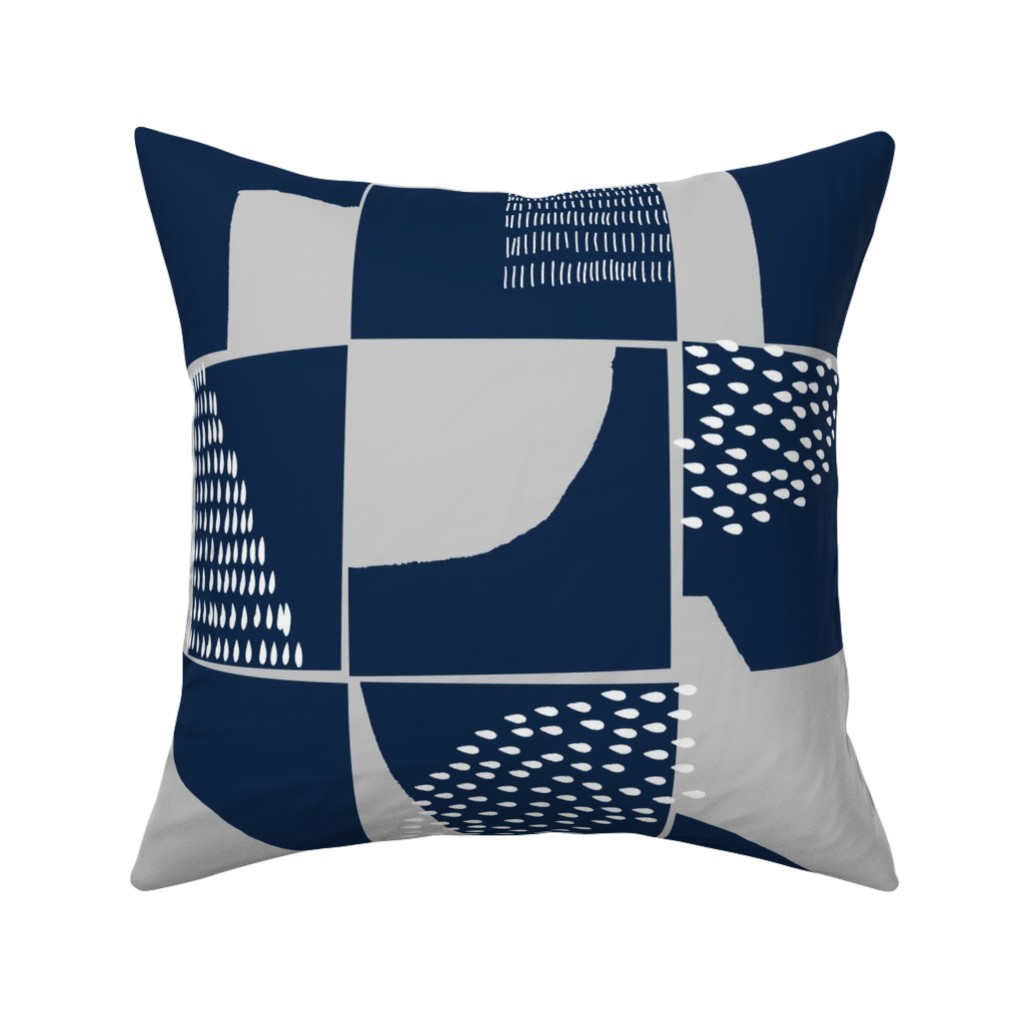 Abstract Textures - Blue Pillow, Woven, Black, 16x16, Single Sided, Blue