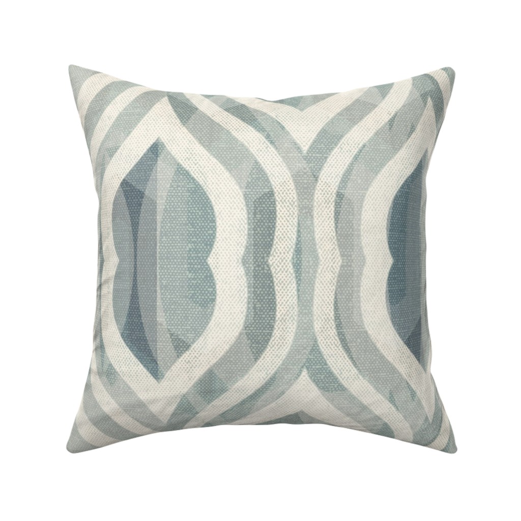 Modern Watercolor Damask - Gray Pillow, Woven, Black, 16x16, Single Sided, Gray, Gray