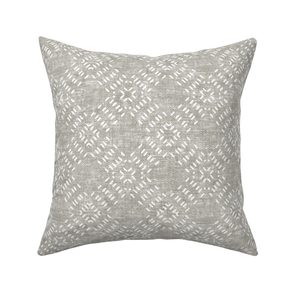 Modern Farmhouse Tile - Neutral Pillow, Woven, Black, 16x16, Single Sided, Gray
